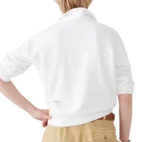 J. Crew Après Sun Half-Zip Graphic White Sweatshirt Size Small 100% Cotton. 20 - Picture 8 of 9